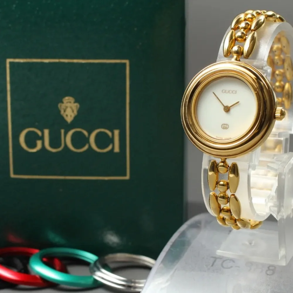 Gucci Italian Luxury 14K Gold Plated Bracelet Watch